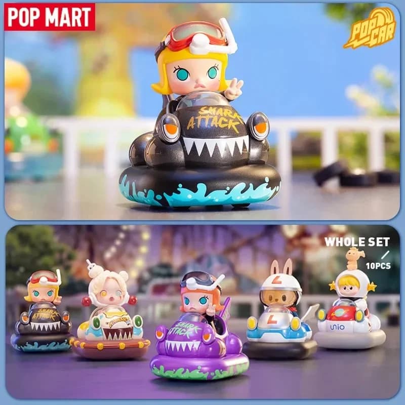 POP MART POPCAR Paraurti Serie di auto Scatola cieca Giocattoli Kawaii Anime Action Figure Sorpresa Scatola misteriosa Bambole Regalo per ragazze