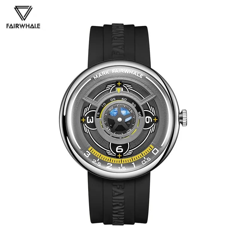 Mark Fairwhale 5990 Men's Fashion Quartz Watches Creative Design Waterproof Silicone Strap Luminous Men's Sports Watch