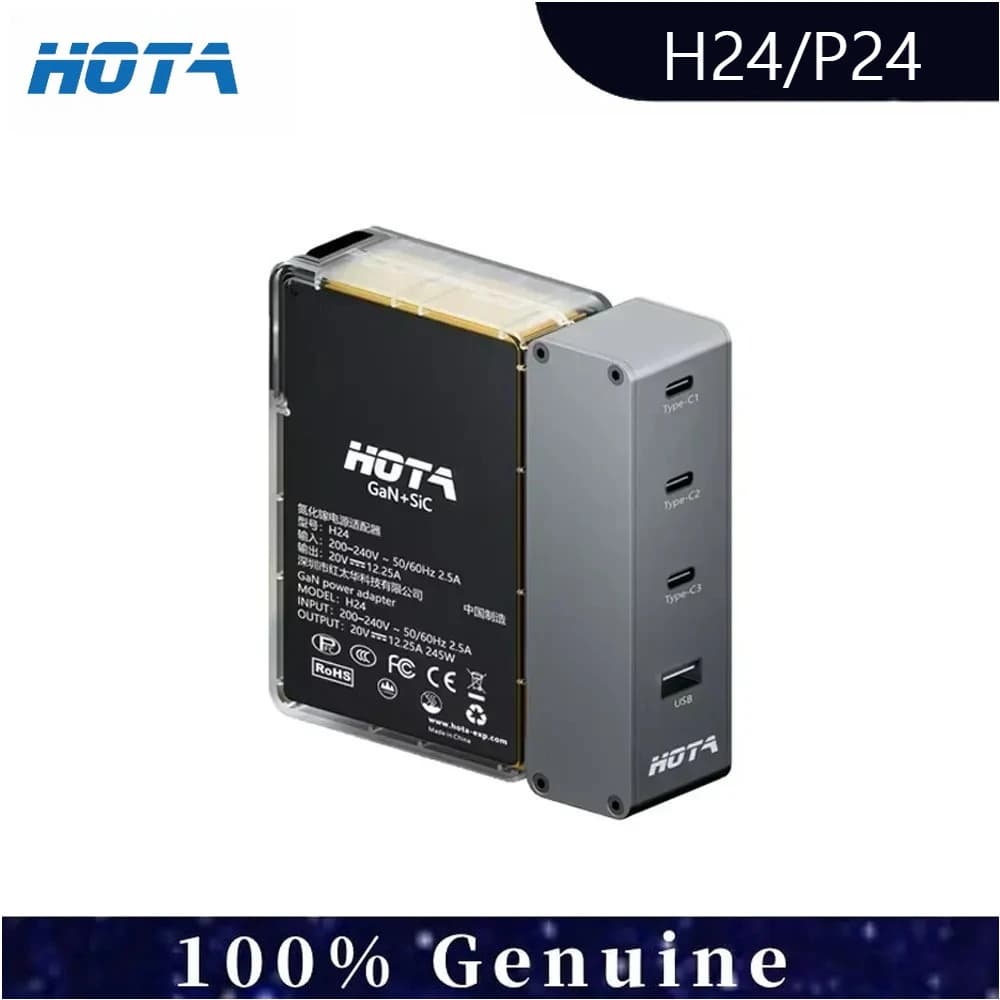 HOTA H24 245W GaN AC Adapter P24 PD 248W USB-C Charger XT60 Input 3-6S For RC Drone Battery & Devices