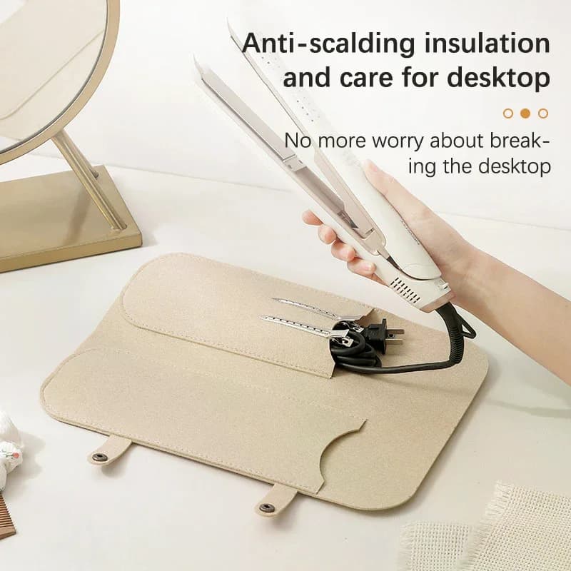 Storage bag for iron hair curlers Travel bag for felt hair plate organizer bag for flat iron insulating pad for curler iron