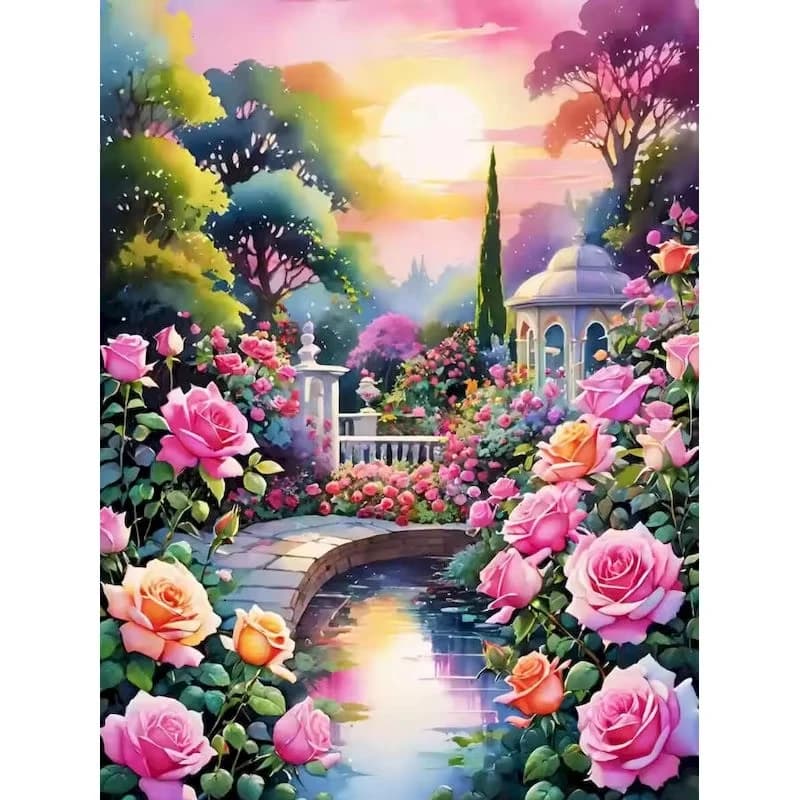 Acrylic Paint By Numbers Garden Paint Painting By Numbers on Canvas Coloring By Number for Adults Paint Digital Art