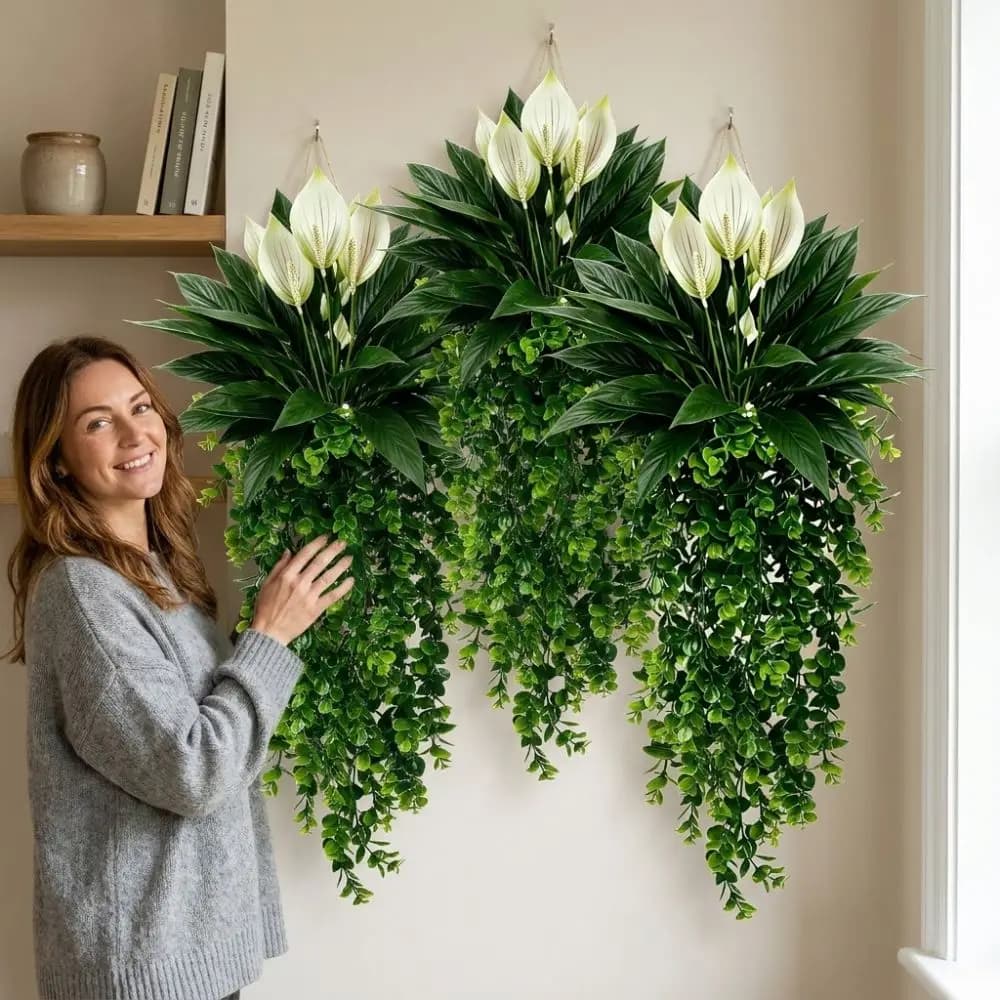 Realistic Artificial Eucalyptus Hanging Plant Simulated Anti-fade Eucalyptus Wall Vine Set Long Lasting Texture UV Resistant