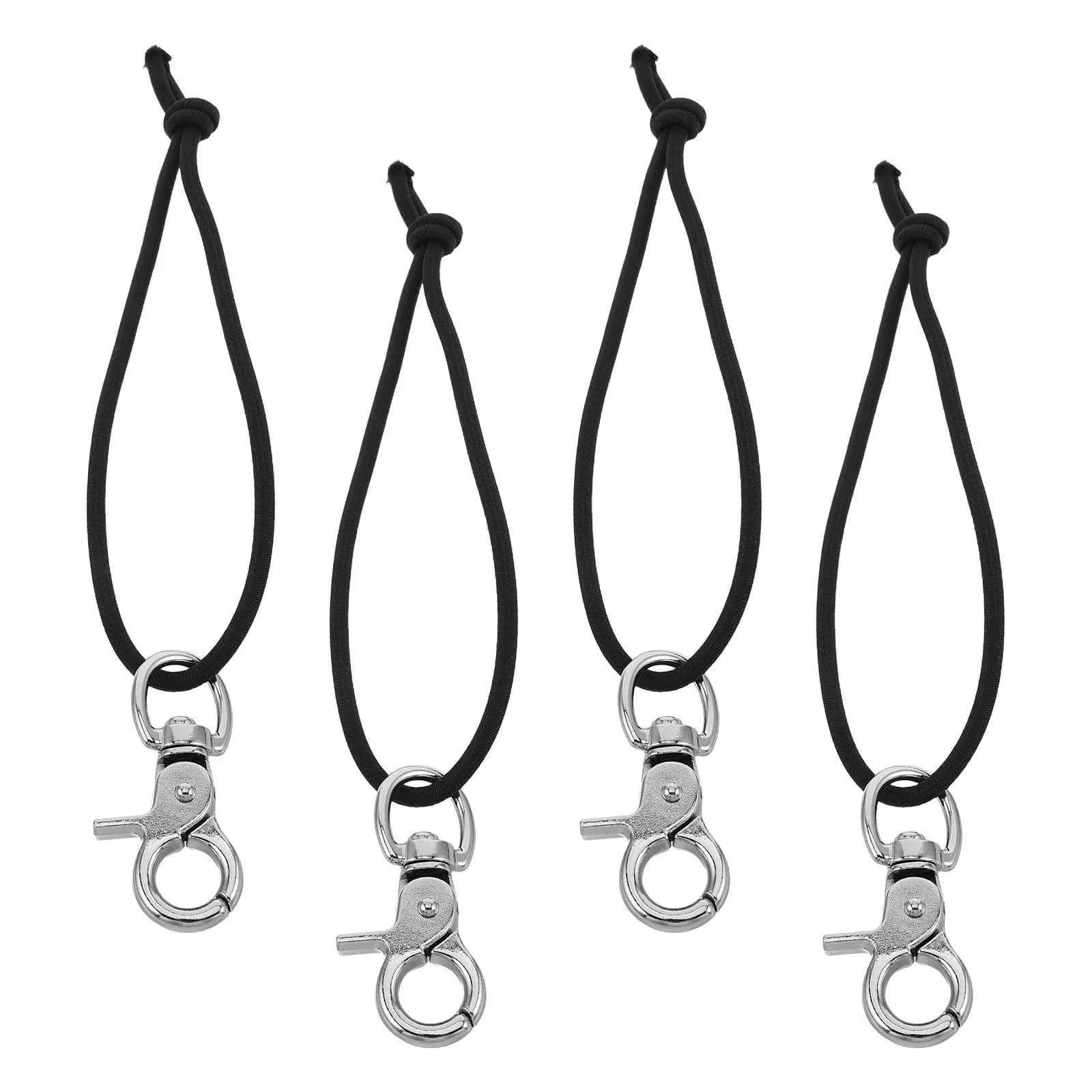 4Pcs Snowboard Leash Nylon Elastic Snowboard Binding Safety Cord Lobster Clip 9'' 550Lb Load Ski Fastening Straps Winter Sports