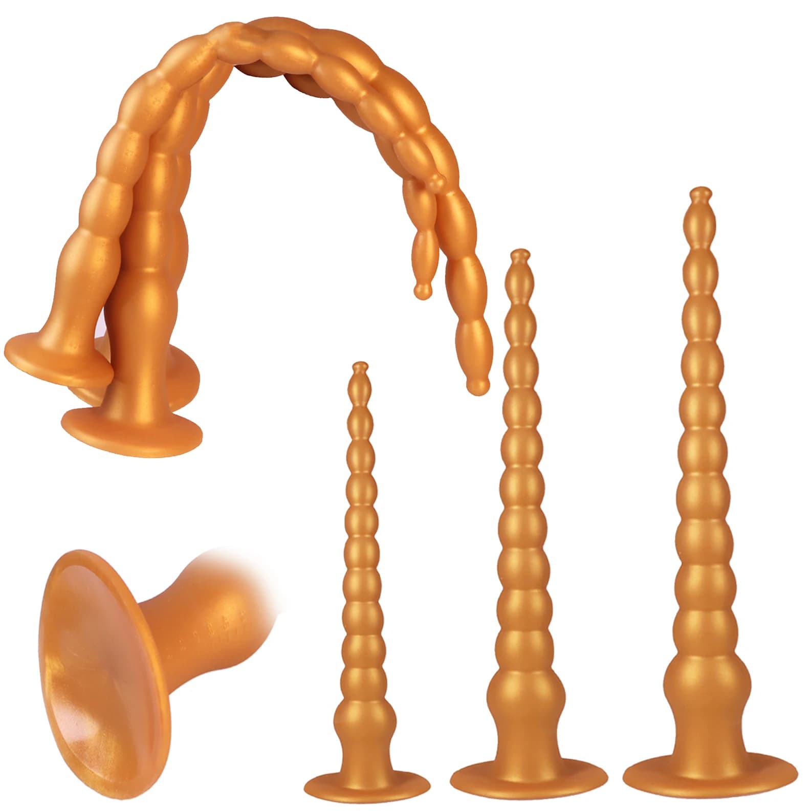 Perline anali a gradini, plug anale lungo con ventosa potente, giocattoli sessuali per donne/gay, plug anale profondo in silicone, dilatatore anale, sex shop per adulti