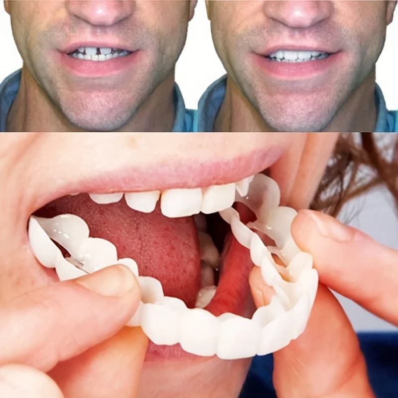 Faccette Dentali Temporanee a Incastro Senza Colla Sbiancanti Comode Facili da Applicare per la Vita Quotidiana Feste e Occasioni Sociali ck848