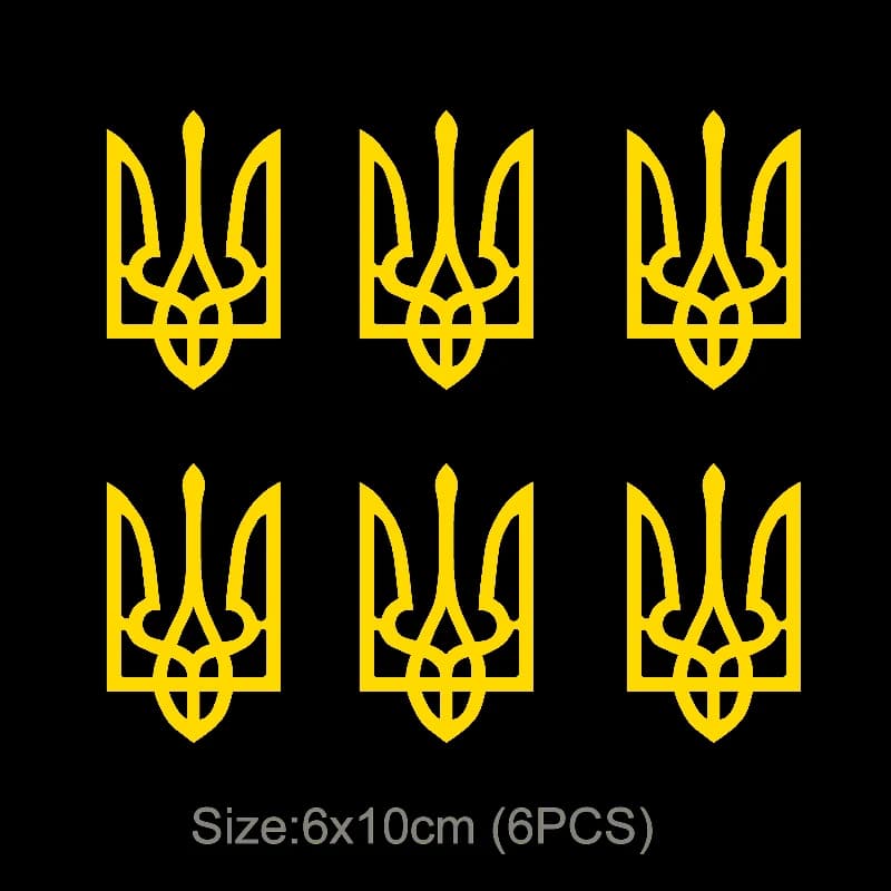21903# 6x10cm Car Sticker Coat of Arms of Ukraine Waterproof Vinyl Decal Car Stickers Window Decor Pegatinas Para Coche