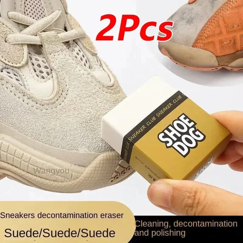 2 Pezzi Gomma per Pulizia Scarpe Portatile per Camoscio, Pelle di Pecora, Pelle Opaca e Tessuti, Blocco in Gomma per la Cura della Pelle, Spazzola per Scarpe