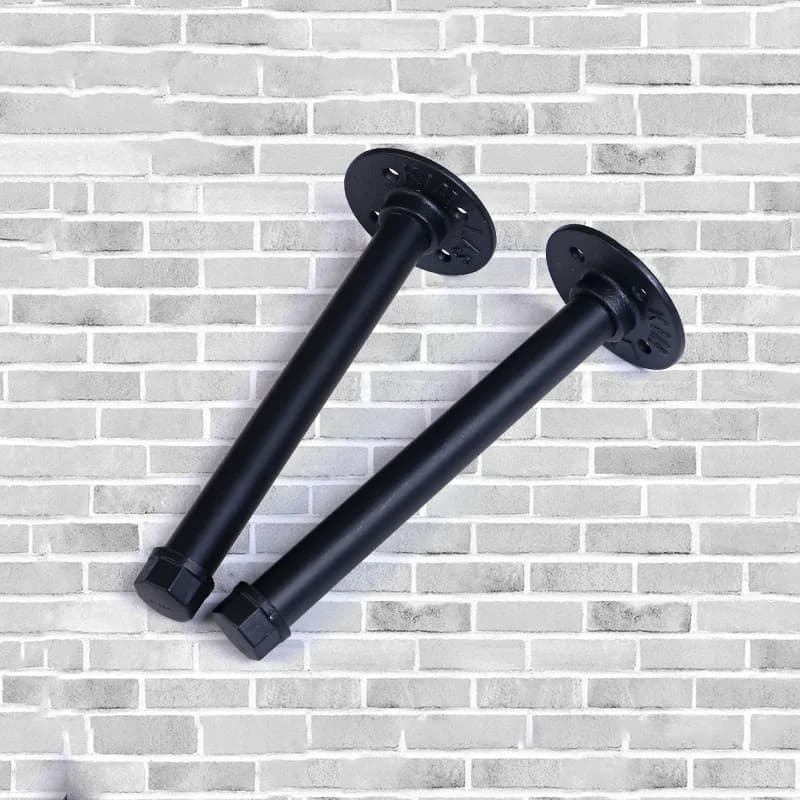 Loft Industrial Wind Wrought Iron Water Pipe Shelf Bracket Wooden Board Bracket Single Layer Pipe Wall Storage Wall Hanging Type
