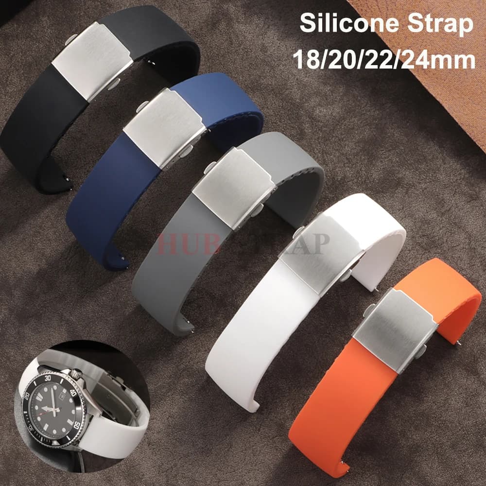 Cinturino per orologio in silicone 18mm 20mm 22mm 24mm cinturino regolabile a sgancio rapido braccialetto universale per uomo donna per Huawei GT4 3 GT2 Pro