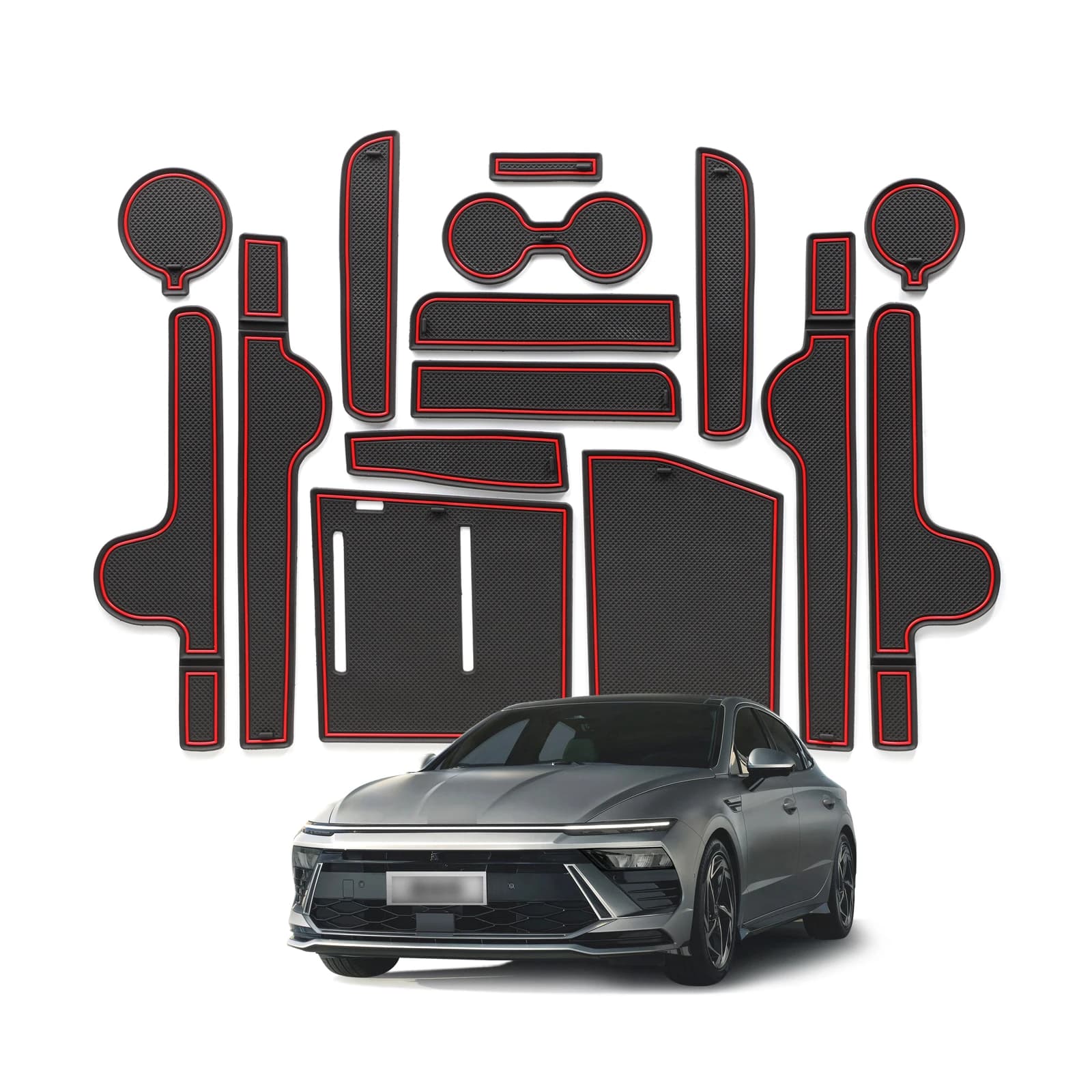 ZUNDUO for Hyundai Sonata 2024 anti-slip mat for gate Slot for anti-slip door support for cup interior accessories 15 pcs/set