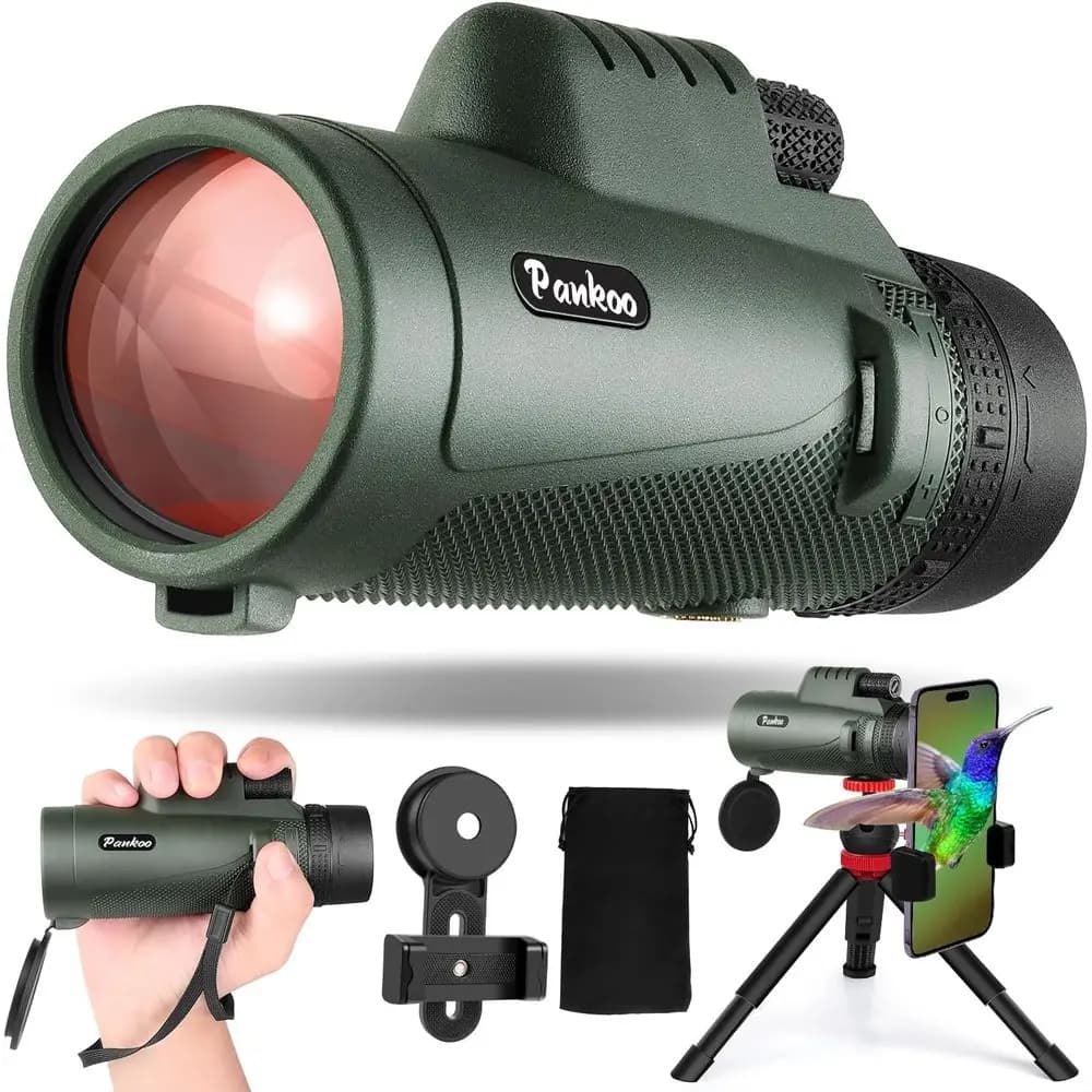 Monoculare a prisma BAK4 HD 60x40 con adattatore per smartphone e treppiede migliorato per birdwatching, escursioni e avventure all'aria aperta