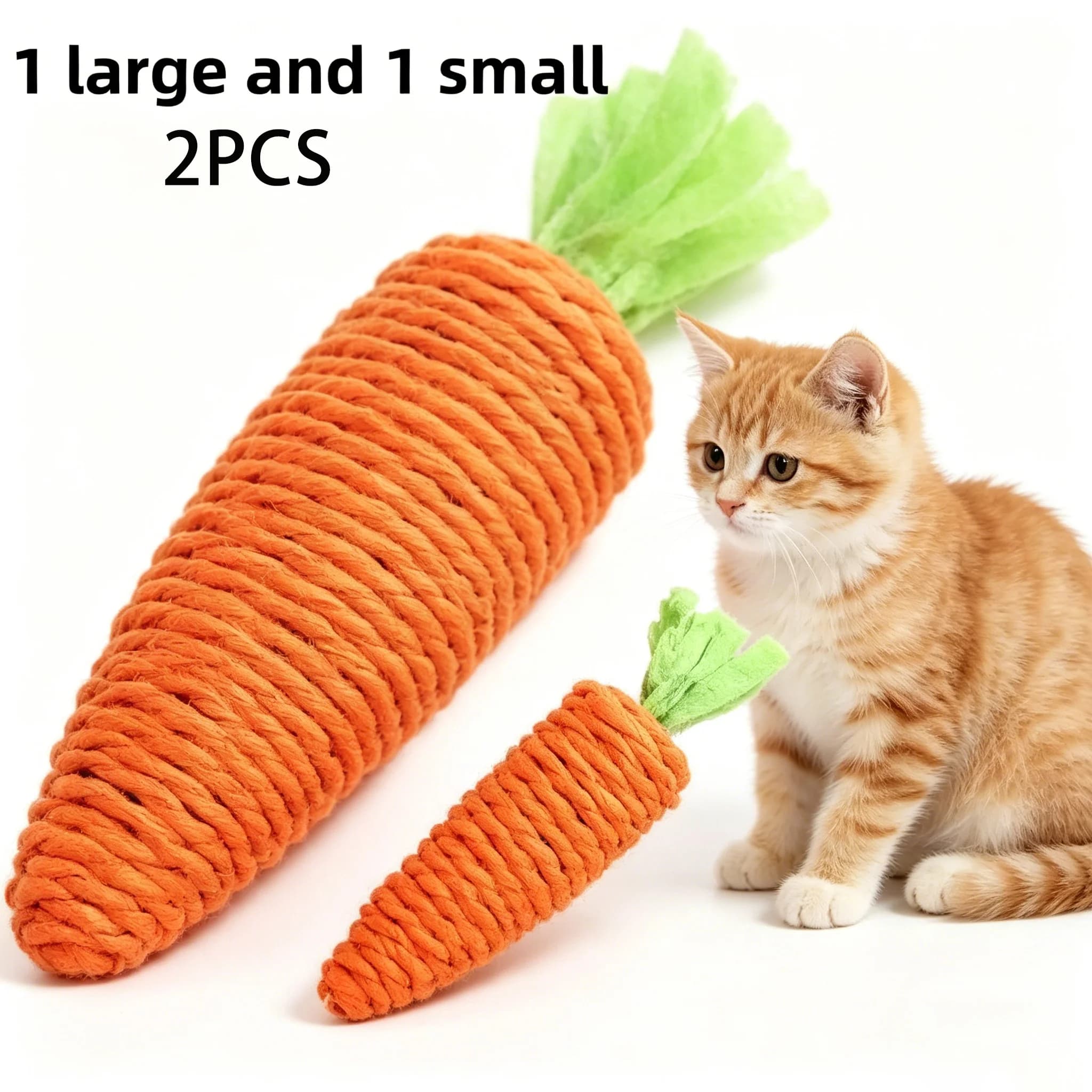 Adorabile Giocattolo per Gatti a Forma di Carota con Campanello Integrato, Resistente e Divertente per Gattini e Gatti