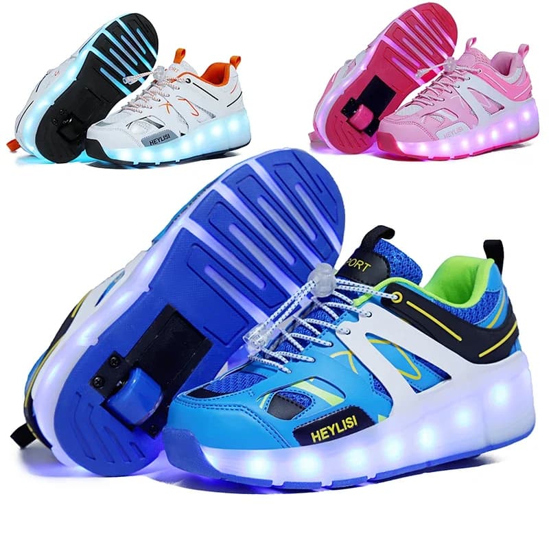 2024 Fashion Trendy LED Light ricaricabile Kids Roller Skate Shoes ruote ragazzi ragazze regalo Casual sport all'aria aperta Running Sneakers