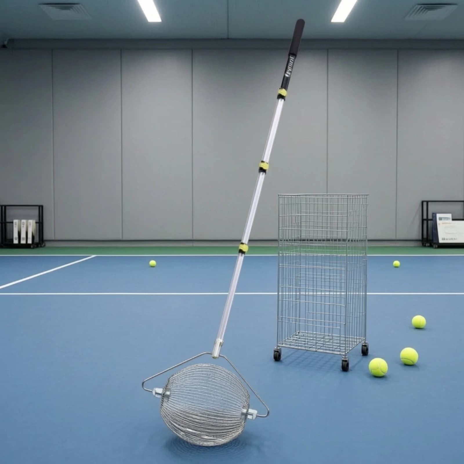 Tennis Ball Picker with Wire Basket Portable Tennis Ball Collector Easy Transport Efficient for Coaches, Training