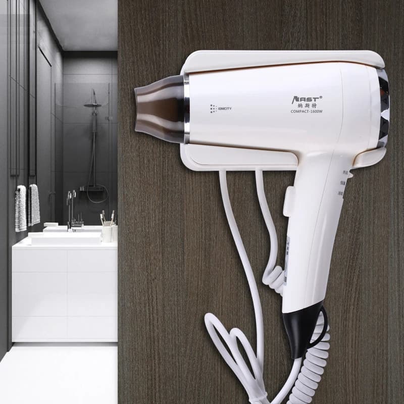 Asciugacapelli elettrico a ioni negativi a parete da 1600 W con base di supporto Regolazione a 3 marce per il bagno dell'hotel domestico