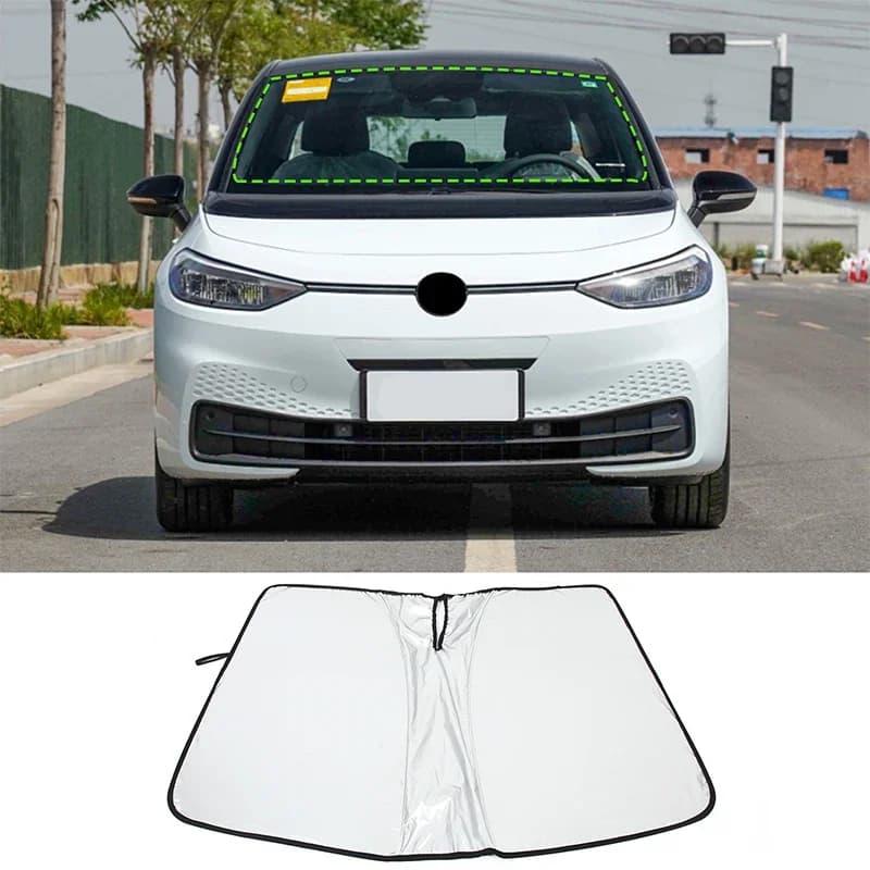 Parasole Pieghevole per Parabrezza Anteriore, Protezione Solare per Auto, Visiera Parasole per Volkswagen ID.3 E11 E12 2019-2023