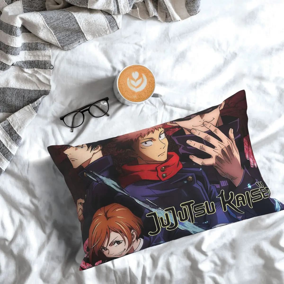 Fodera per cuscino rettangolare decorativa Megumi Besto Friendo Jujutsu Kaisen Sukuna Anime per letto e casa
