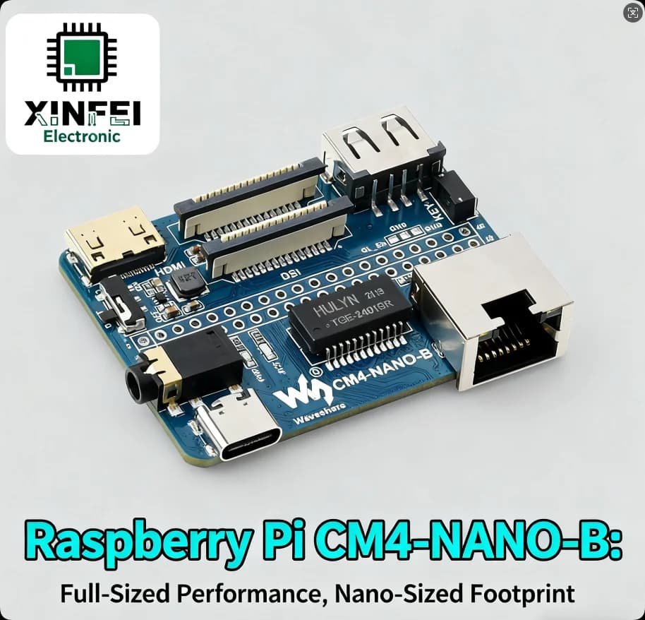 Raspberry Pi CM4-NANO-B - Compact 56x41mm, Gigabit Ethernet, HDMI 4K, MIPI DSI/CSI, GPIO for Embedded & Vision Pro
