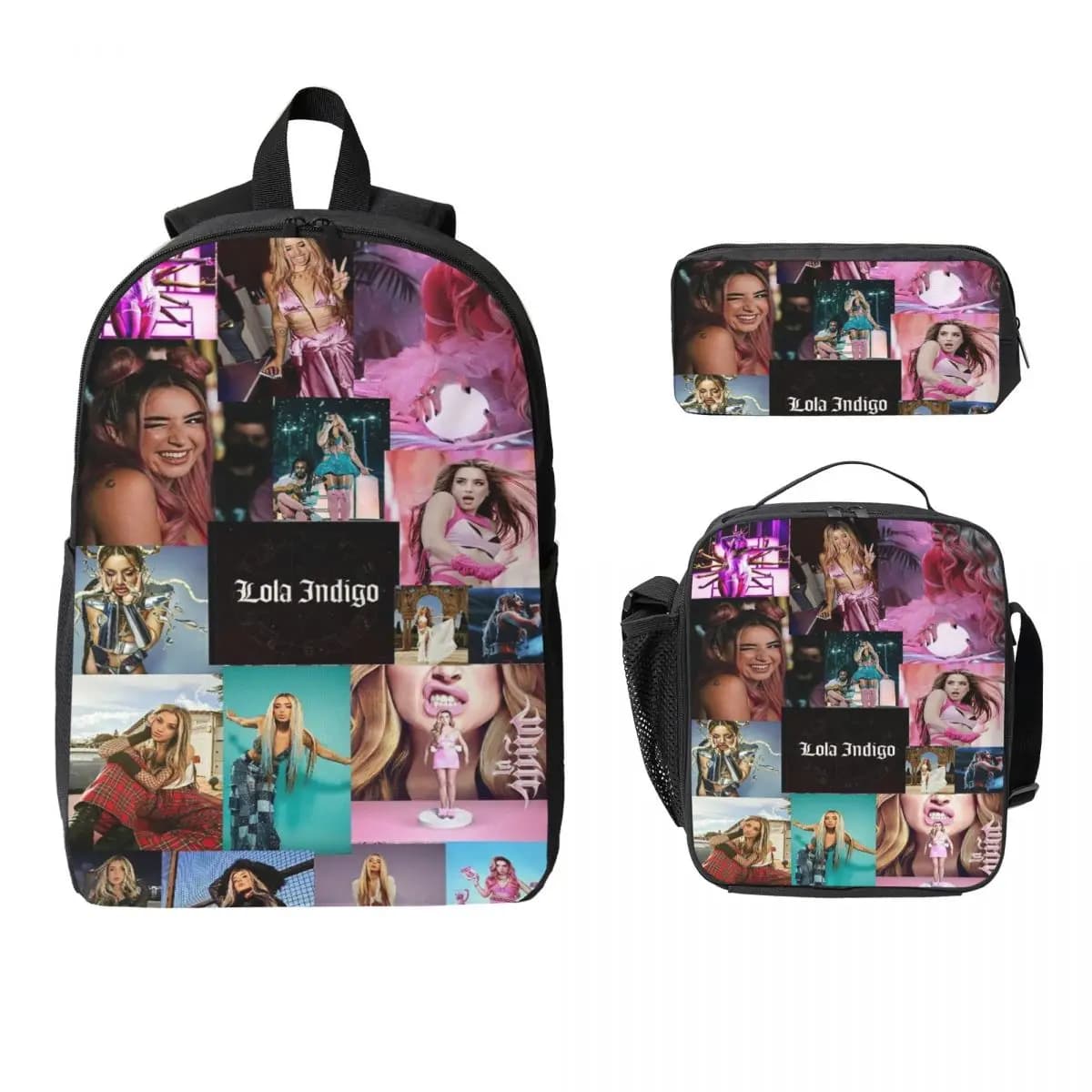 3 pezzi Lolas Indigos merch Zaino Set per Boy Girl Scatole per matite Set di zaini con scatola per il pranzo Zaino per studenti delle scuole