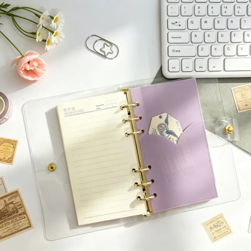 Divisori per Quaderni A6 a Doppio Strato con Tasche a Cuore Colorate, Pagine Divisorie Impermeabili in PVC per Archiviazione Documenti