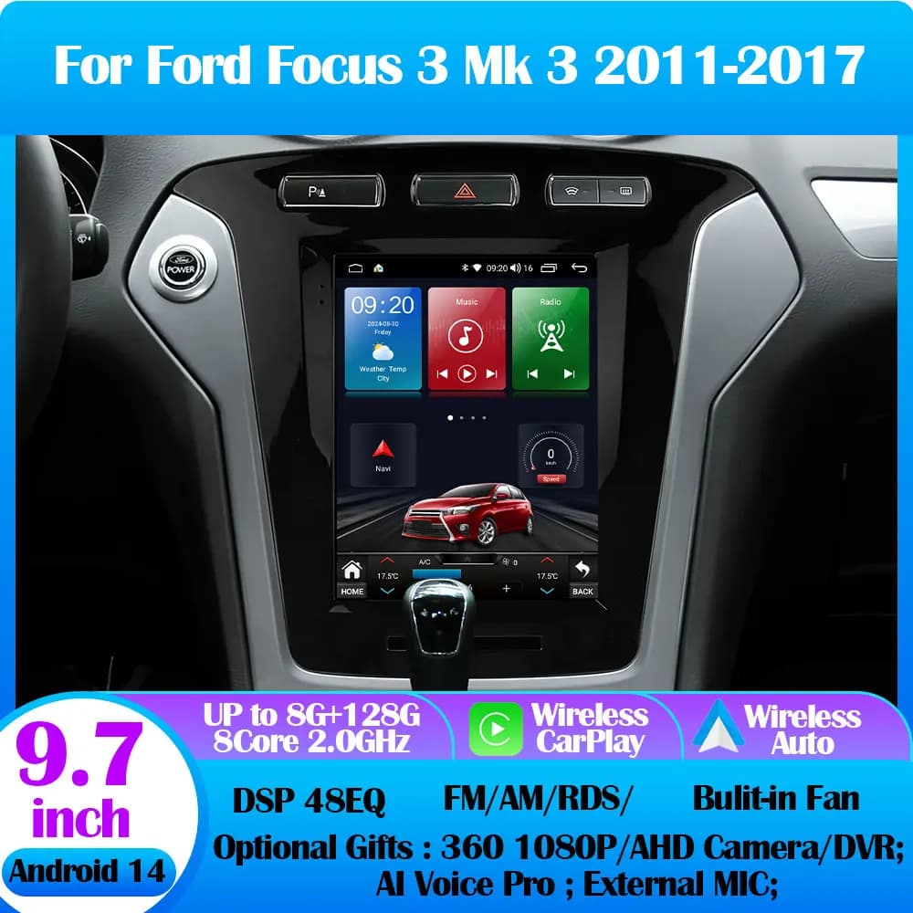 For Ford Mondeo 4 mk4 2010-2014 9.7 "7862S QLED Android 14 Autoradio Tesla Style Multimedia video player Carplay GPS Navi Stereo