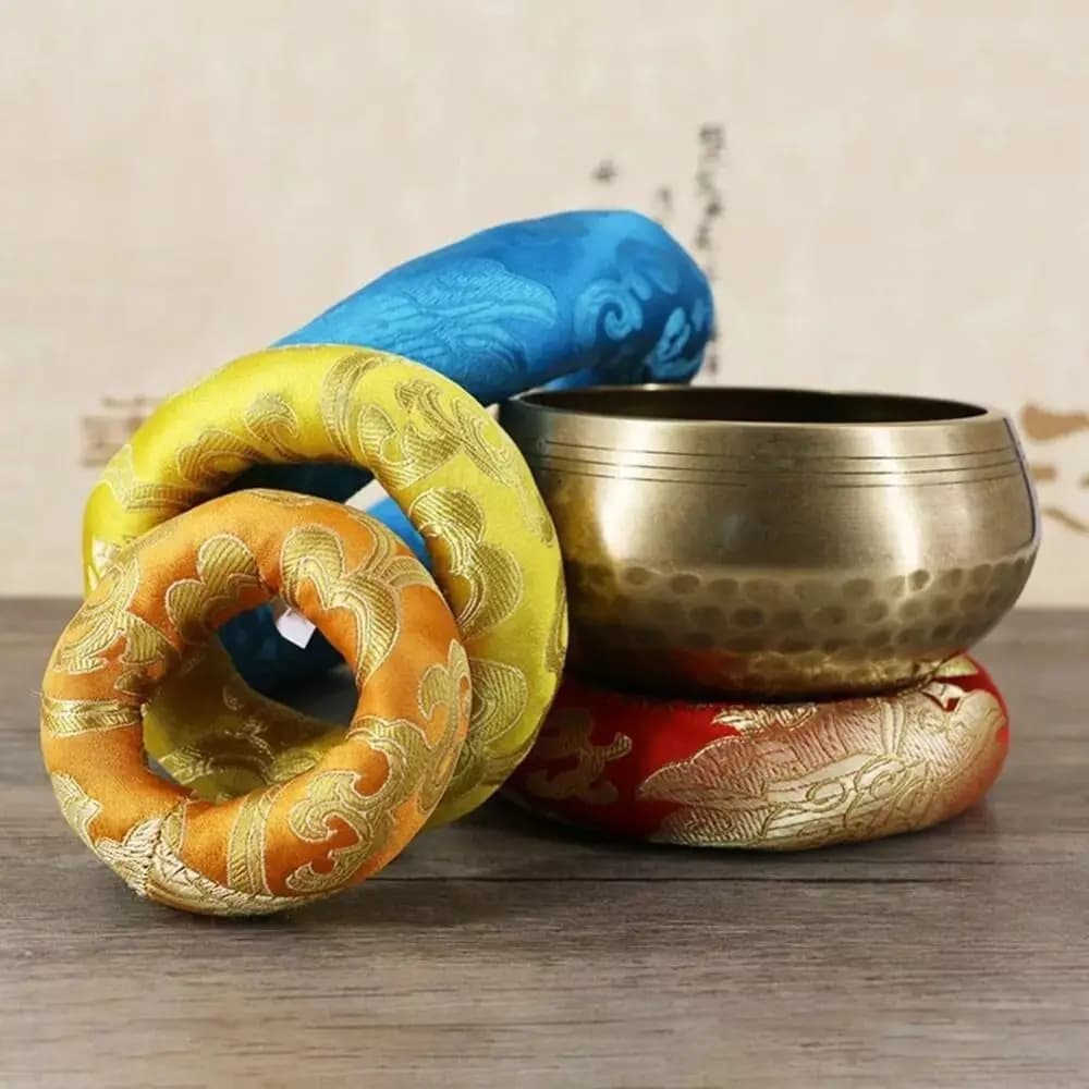 New Random Color Tibetan Bowl Pillow Cotton Soft Singing Bowl Mat Chakra Buddhist Supplies Handmade Buddha Sound Bowl Pad
