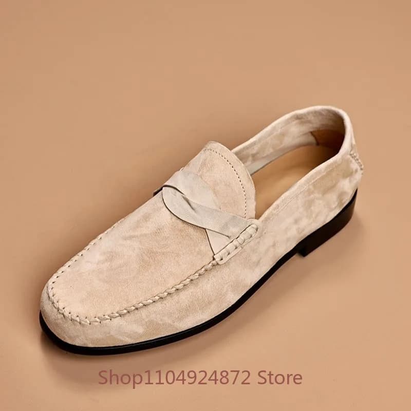 Scarpe in Pelle di Lusso da Uomo per il Pendolarismo, Mocassini Casual Traspiranti in Vera Pelle di Vacchetta, Moda Primavera-Estate