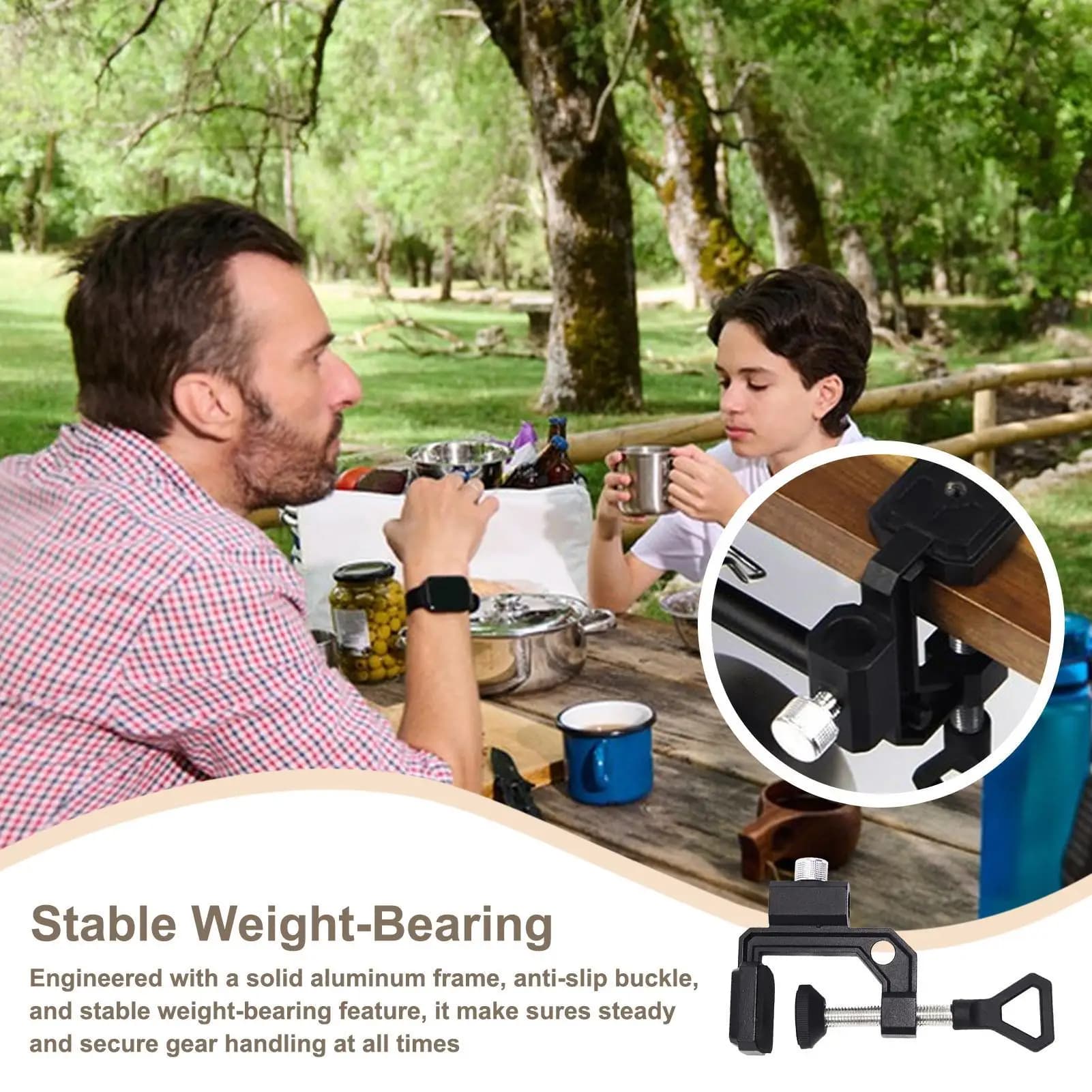 Support for action camera Adjustable camera support Multi-functional table organizer Light support for camping Picnic Work outdoor dorm