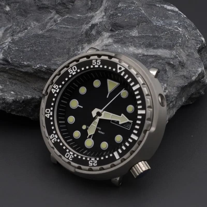 Stainless Steel Canned Tuna Head Men's Automatic Watch with 300m Waterproof C3 Luminous Sapphire Crystal Underwater Watches