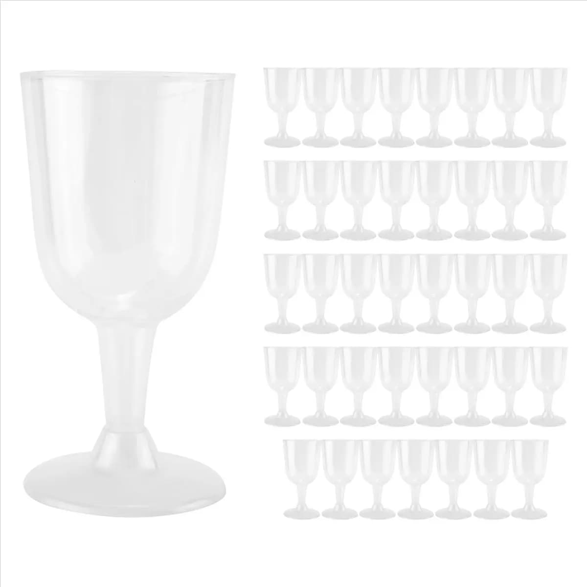 Calici da Vino in Plastica Trasparente Riciclabile - Bicchieri Infrangibili - Tazze Usa e Getta e Riutilizzabili per Champagne, Dessert 40 Pezzi