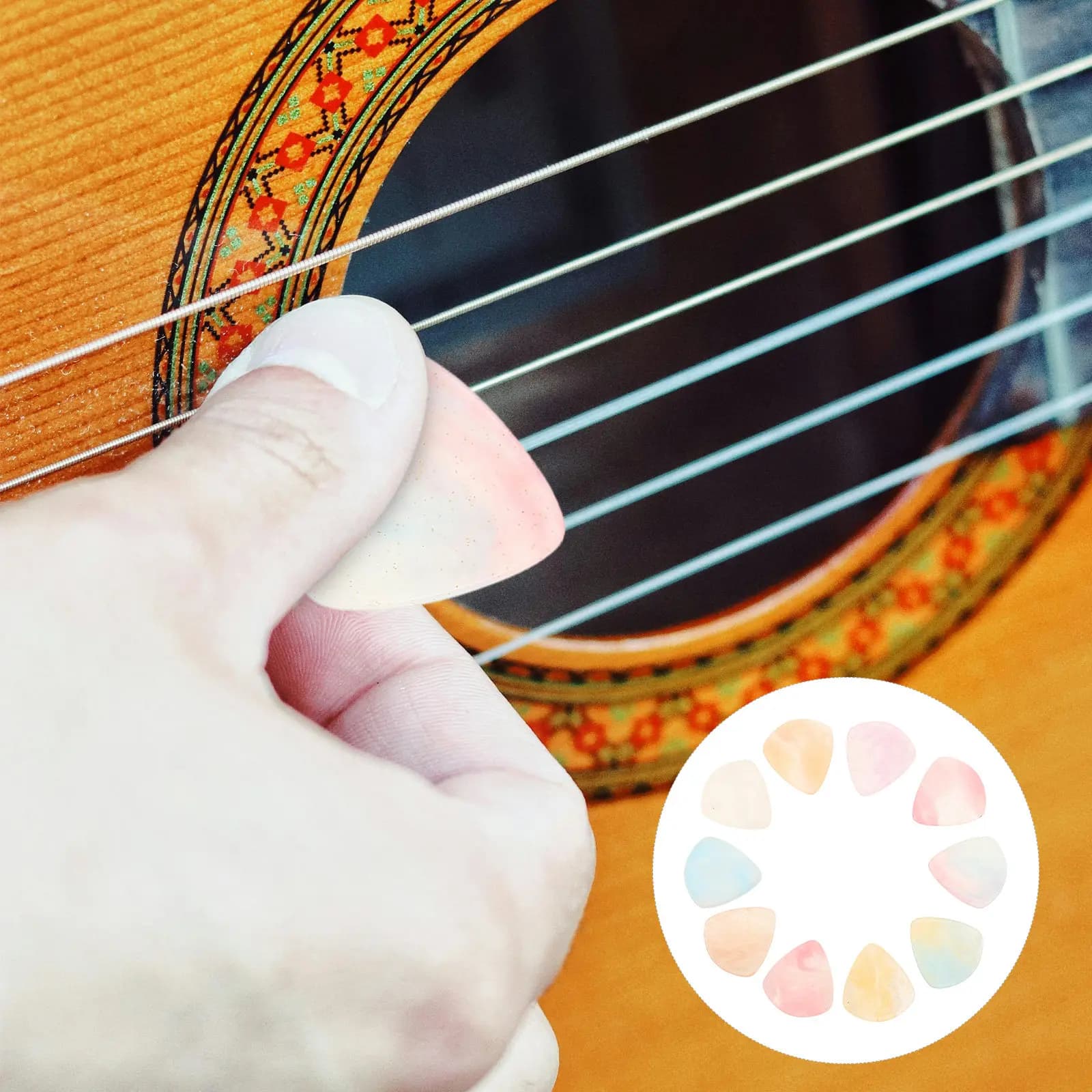 10Pcs Heart Shape Guitar Picks Resin Finger Plectrums for Fast Playing Acoustic Electric Bass Ukulele Guitar Accessories