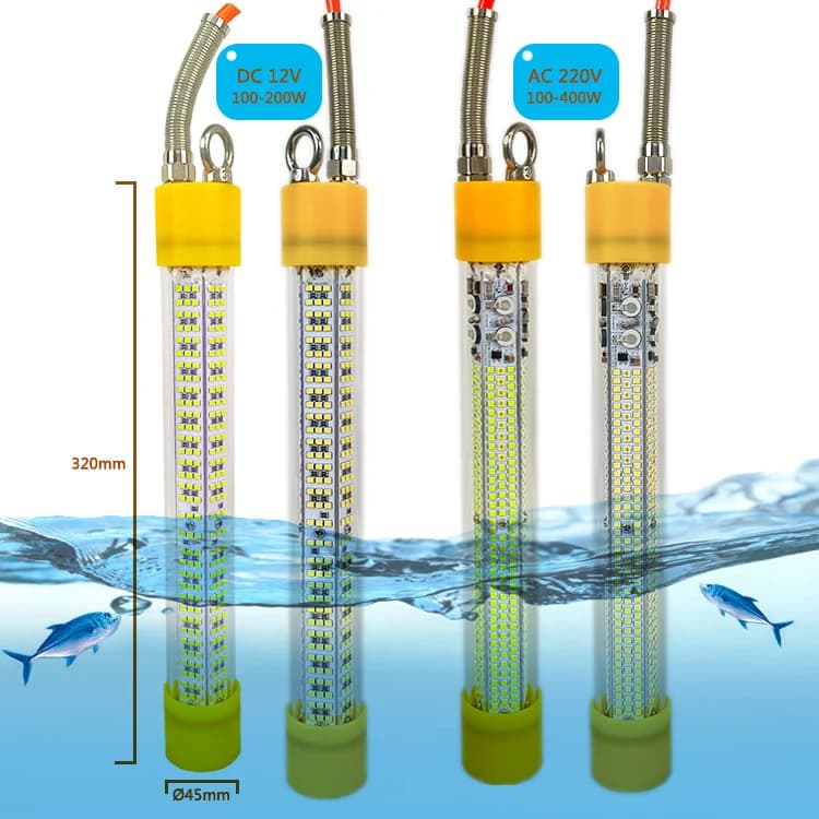400W Verde Bianco 220v Esche da pesca Led Luce da pesca Subacquea Lampada a luce di inondazione a Led per la pesca di calamari