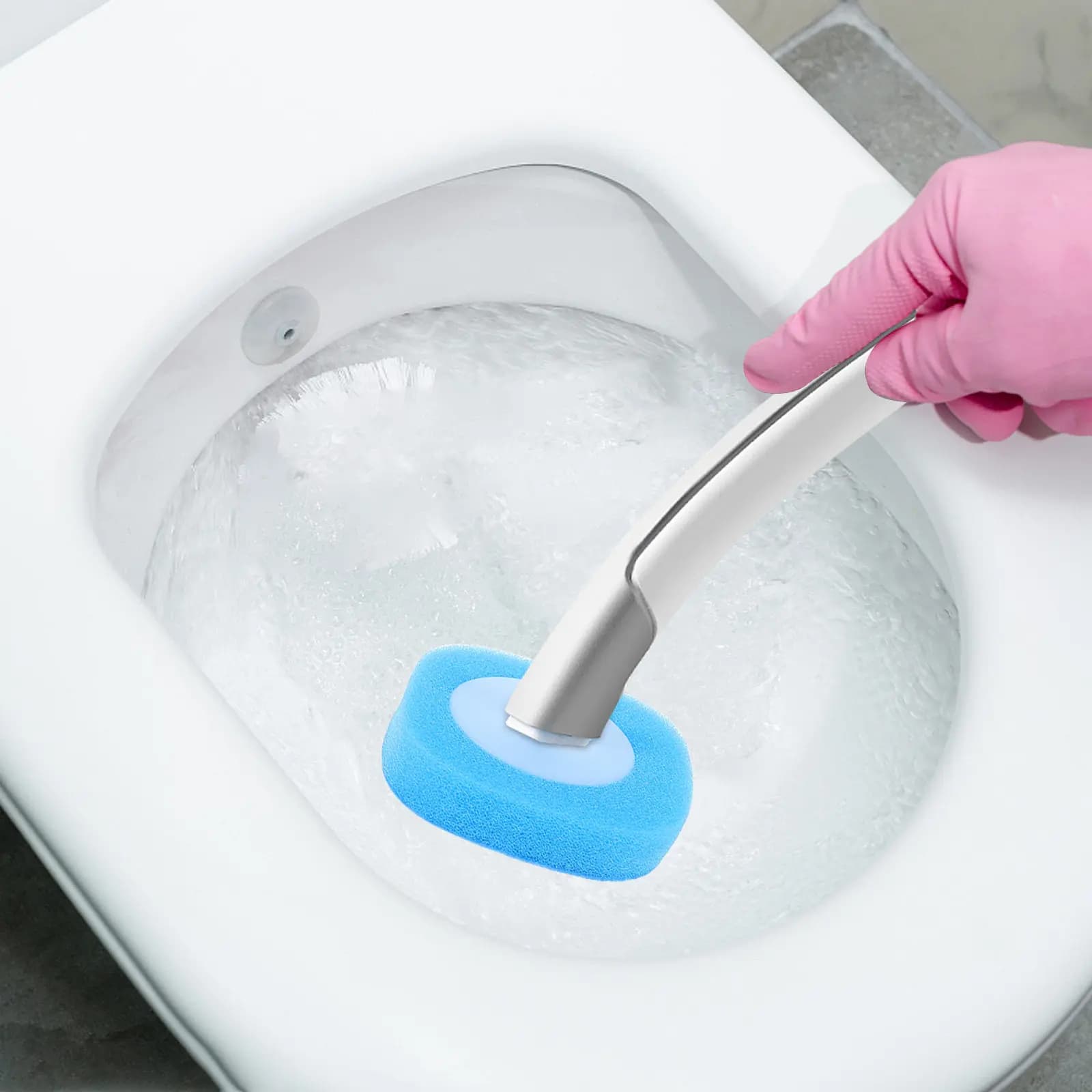 8 Pezzi Testine di Ricambio Monouso per Spazzola WC, Spugne per Pulizia Efficiente del Gabinetto, Testine di Ricambio per Pulitore Bagno