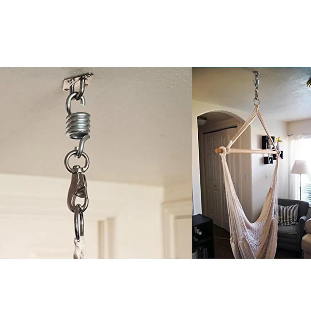 4Pcs Hammock Chair Spring Heavy Duty Iron Swing Spring for Porch Hanging Accessories Punching Bags Plants Heavy Duty Porch Swing