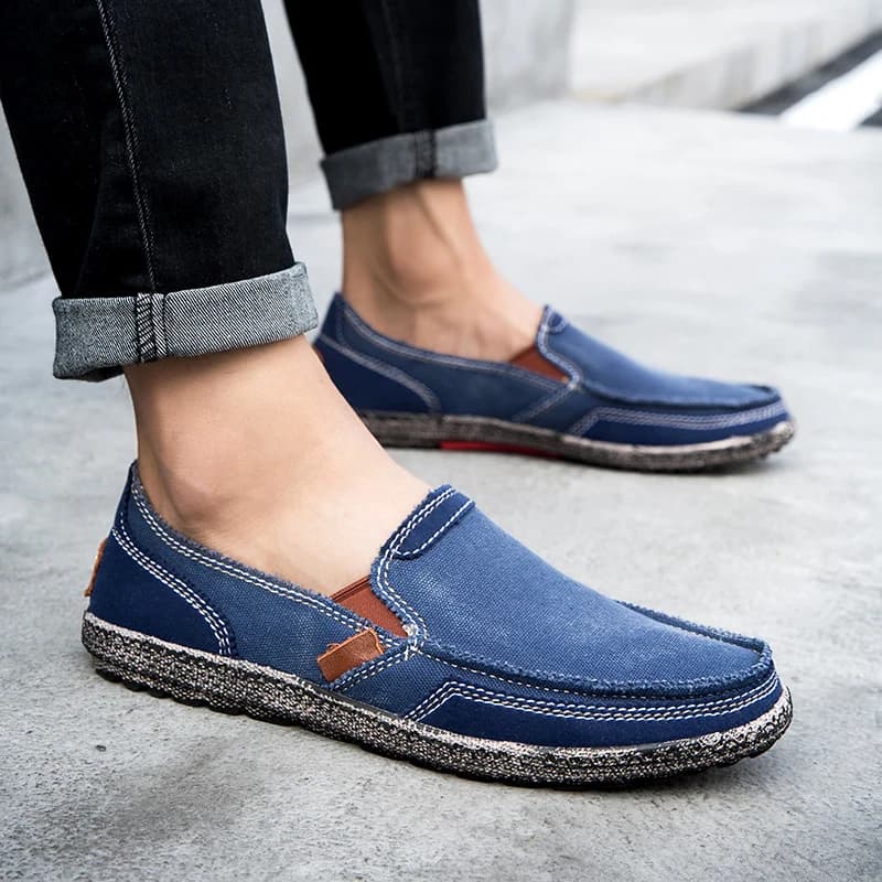 2025 new men shoes canvas shoes vintage men shoes casual shoes fashion comfortable breathable denim washed lazy moccasins