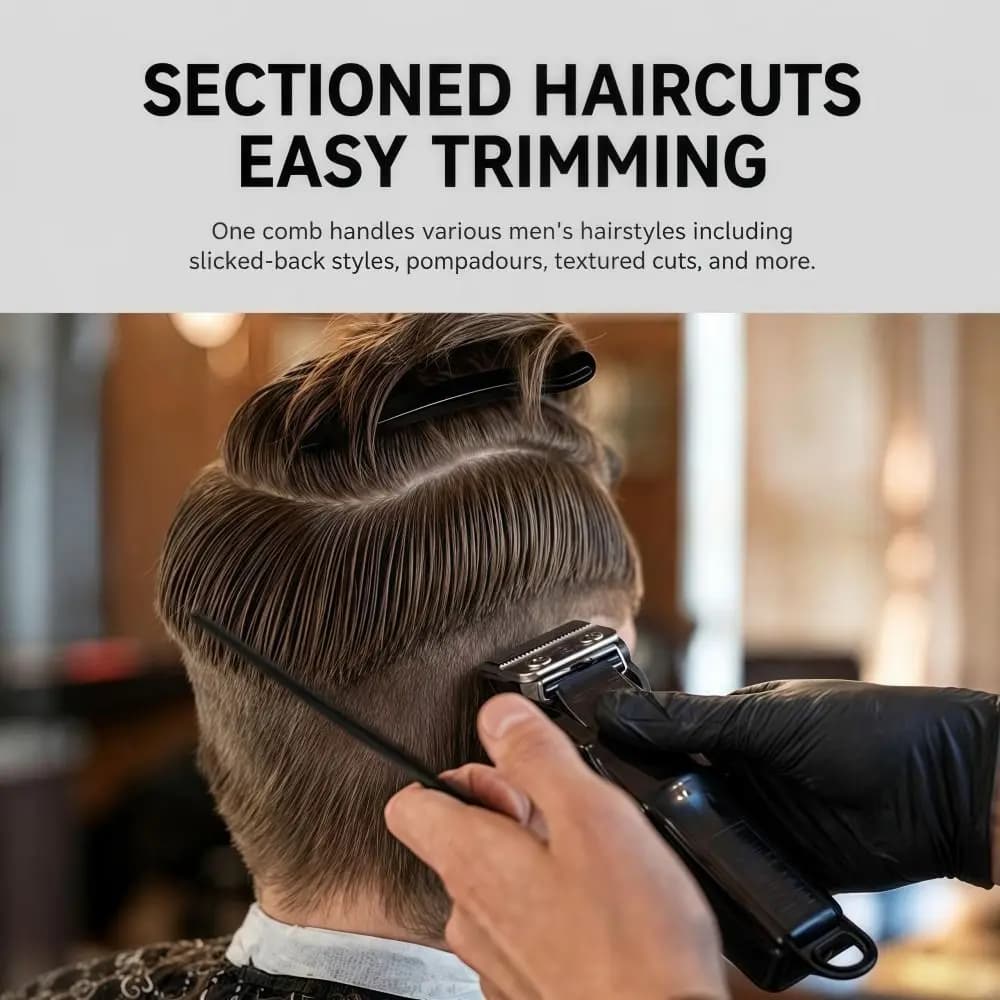 Anti-Static Hair Sectioning Comb Wide-Tooth Smooth Hair Clip Comb Portable Lightweight Styling Partition Comb Salon Hair