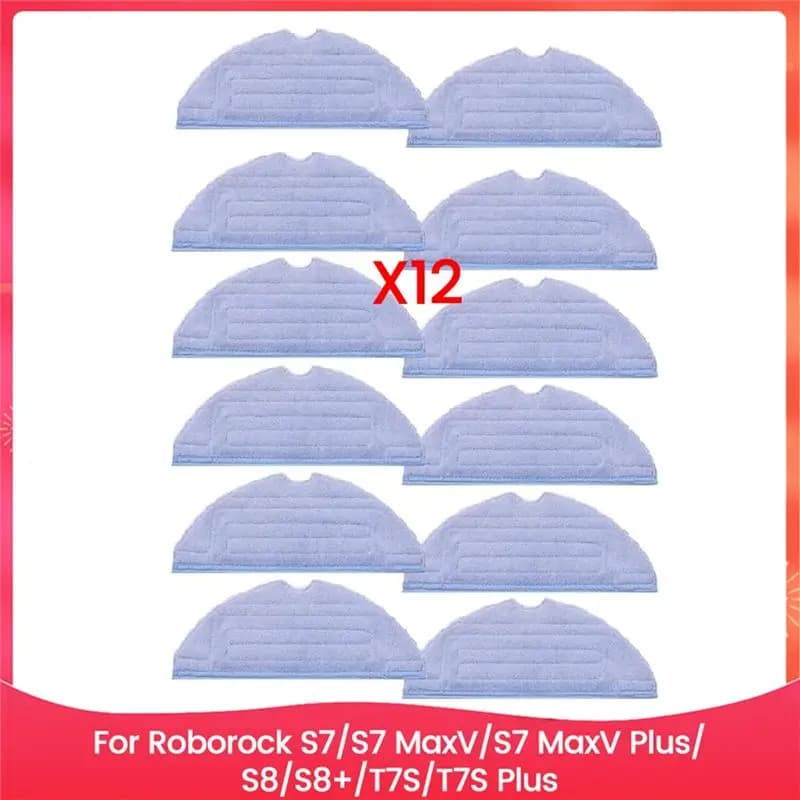 BOFO Kit di 12 Panni in Microfibra per Aspirapolvere Roborock S7 S7maxv S7maxv Plus S8 S8+ T7S T7S Plus, Parti di Ricambio