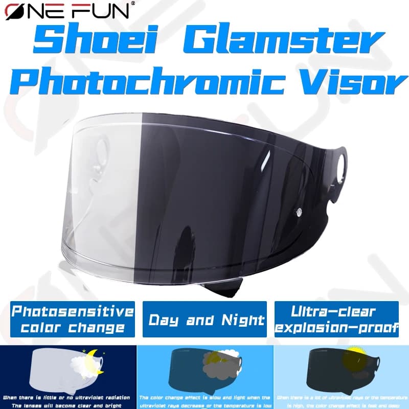 Glamster Motorcycle Helmet For SHOEI Glamster Retro Visor Full Face Helmets Lens Moto Casco Motorcycle Photochromic Visera