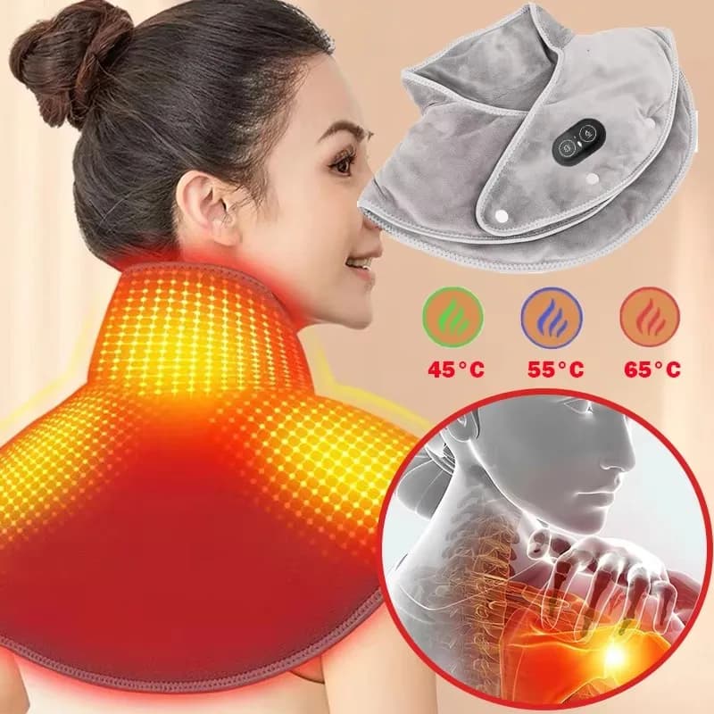 Riscaldamento elettrico Spalla Collo Pad Massaggiatore Impacco caldo Tre marce Scalda scialle cervicale USB per spalla Collo Schiena Relax Brace