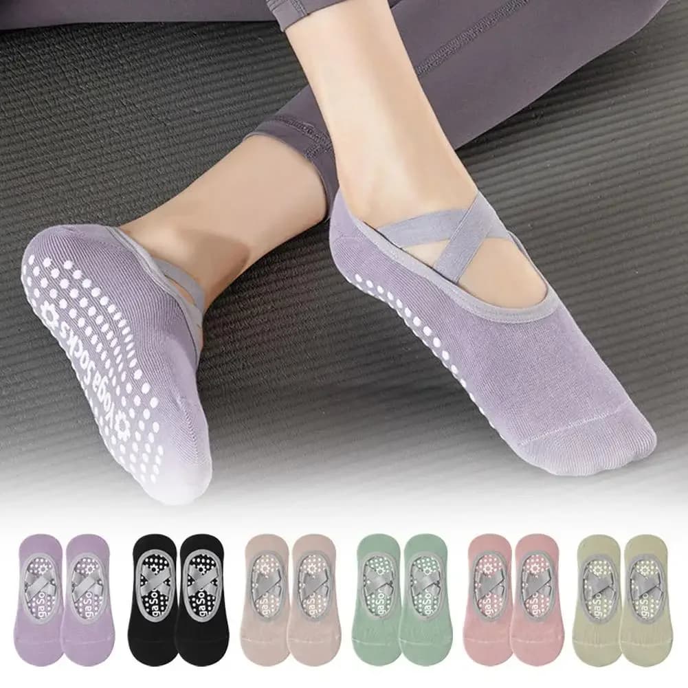 Anti-Slip Yoga Socks for Women - Breathable Backless Grip Socks for Ballet, Pilates, Barre & Dance Non-Skid Sports Socks