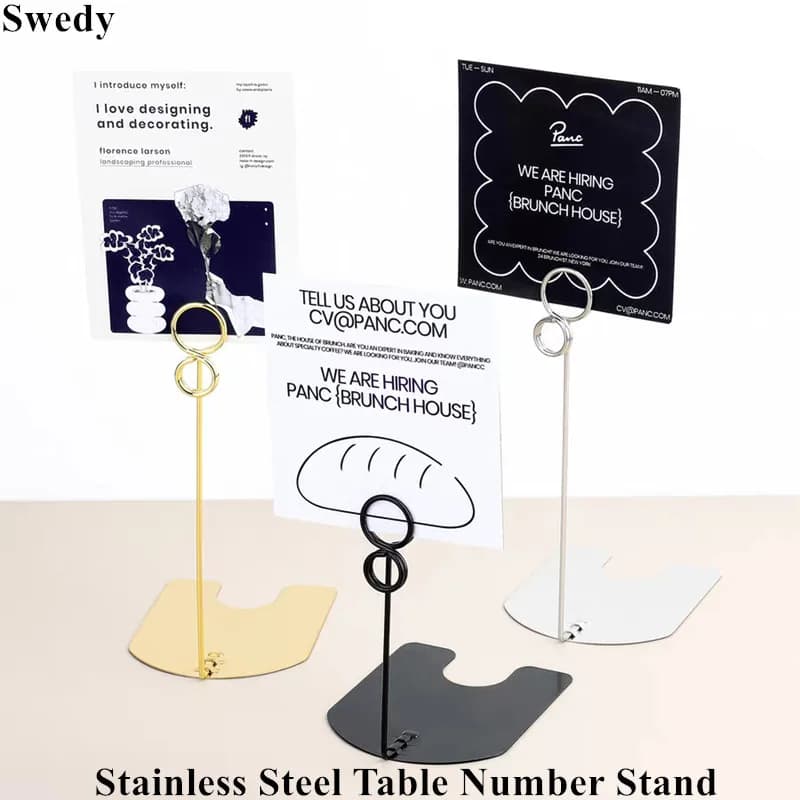 20 Pezzi Porta Numero da Tavolo, Porta Segnaposto, Clip per Etichette Prezzo Torta/Pane, Clip in Filo Metallico per Foto, Menu Matrimonio, Memo