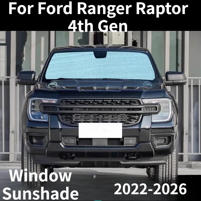 Per Ford Ranger Raptor 4a Gen 2022-2026, Parasole Auto Personalizzato, Tendina Parasole Anteriore in Rete per Parabrezza e Finestrini Laterali