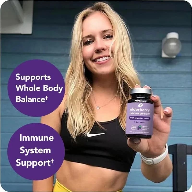 Capsule di sambuco naturale con zinco, vitamina C, aglio, equinacea, sistema immunitario e integratore di supporto sanitario complessivo