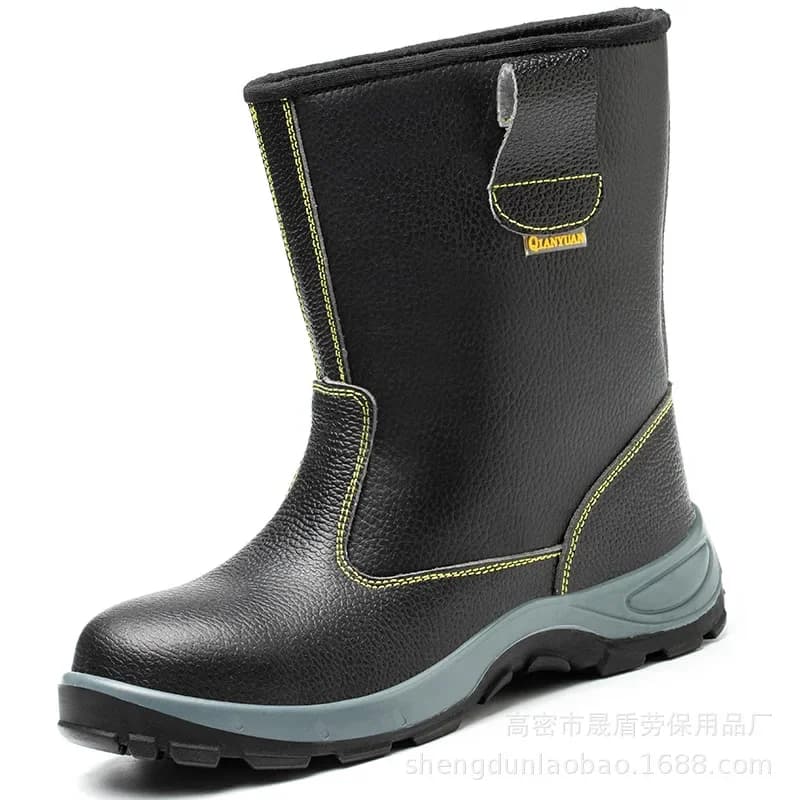 Stivali da lavoro Oilfield Borsa alta in acciaio a tubo alto Testa resistente all'usura Scarpe antinfortunistiche anti-sfondamento resistenti all'olio