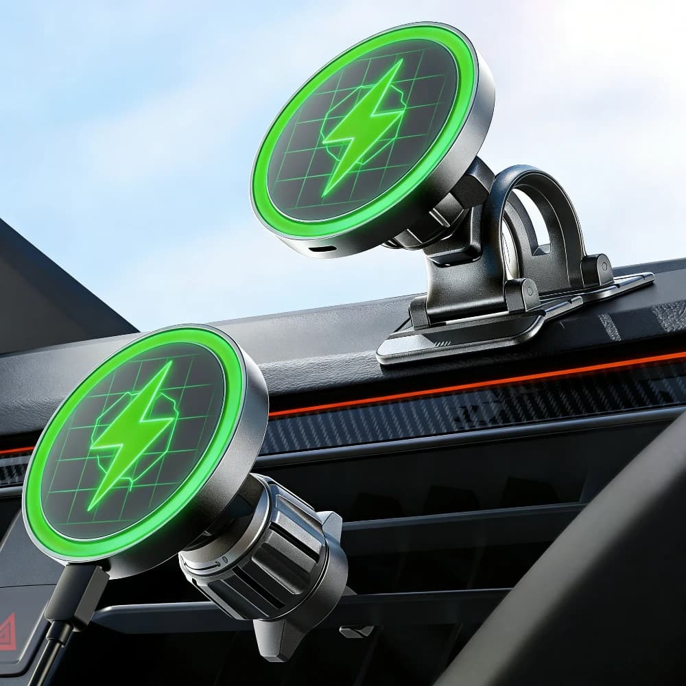 Supporto per telefono da auto LISEN Pro con aggiornamento 2025, caricabatterie magnetico Qi2 super veloce per iPhone 17 Pro Max 16 15 14 13 12