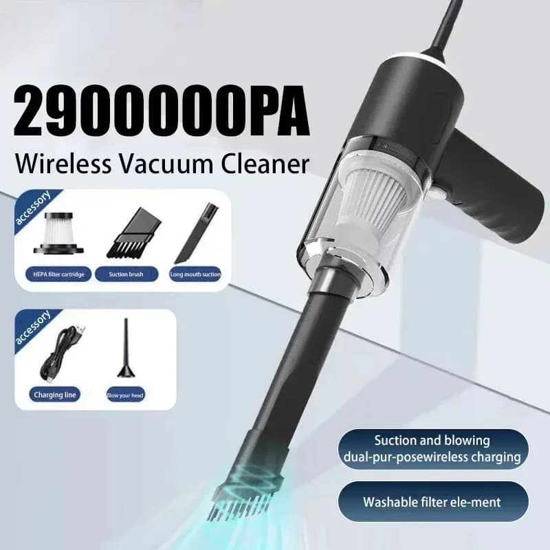 Aspirapolvere per auto senza fili Ricarica USB 1200mAh Apparecchio per la pulizia portatile Mini Aspirapolvere per soffiaggio umido e secco per uso domestico 2026