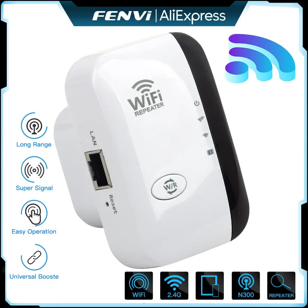 FENVI Ripetitore WiFi Wireless 300Mbps 2.4Ghz Ripetitore Espansore di Rete Gamma 802.11N/B/G Ripetitore WiFi Wireless Ripetitore Ripetitore