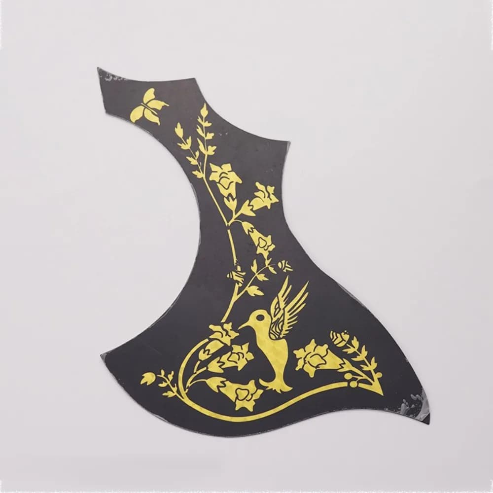 Battipenna autoadesivo per chitarra acustica folk in ABS con motivo stampato, a forma di uccello, accessorio per chitarra, protezione antigraffio