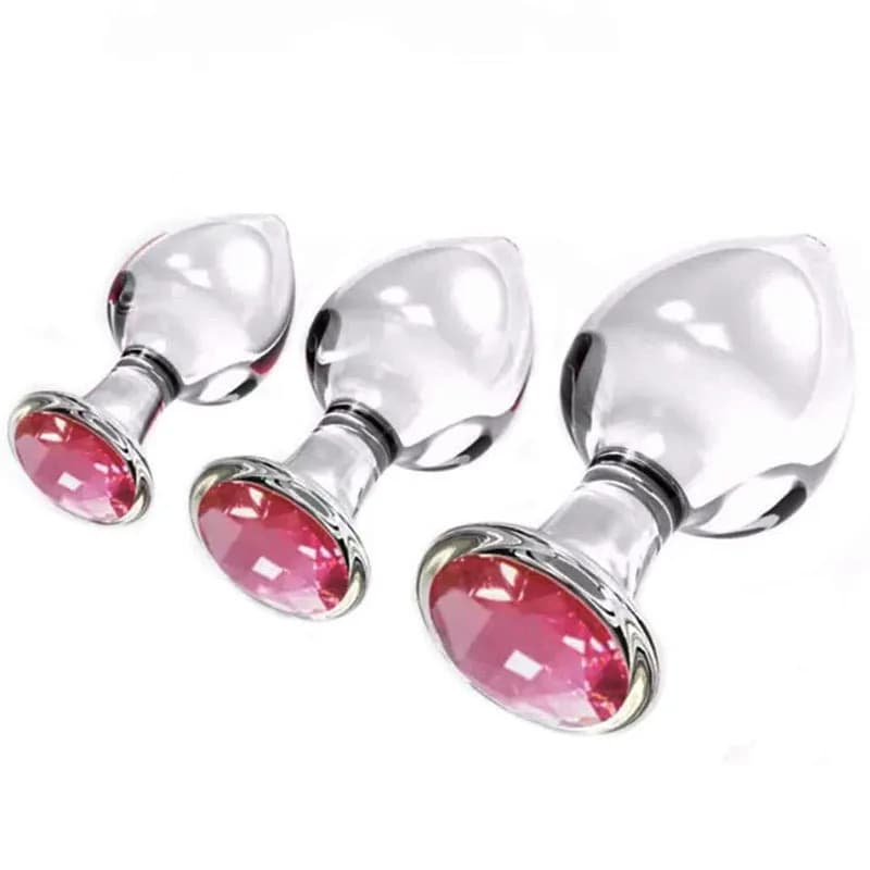 3 dimensioni trasparente galss plug anale donne giocattoli del sesso anale vetro liscio butt plug uomini massaggio prostatico analplug sex shop