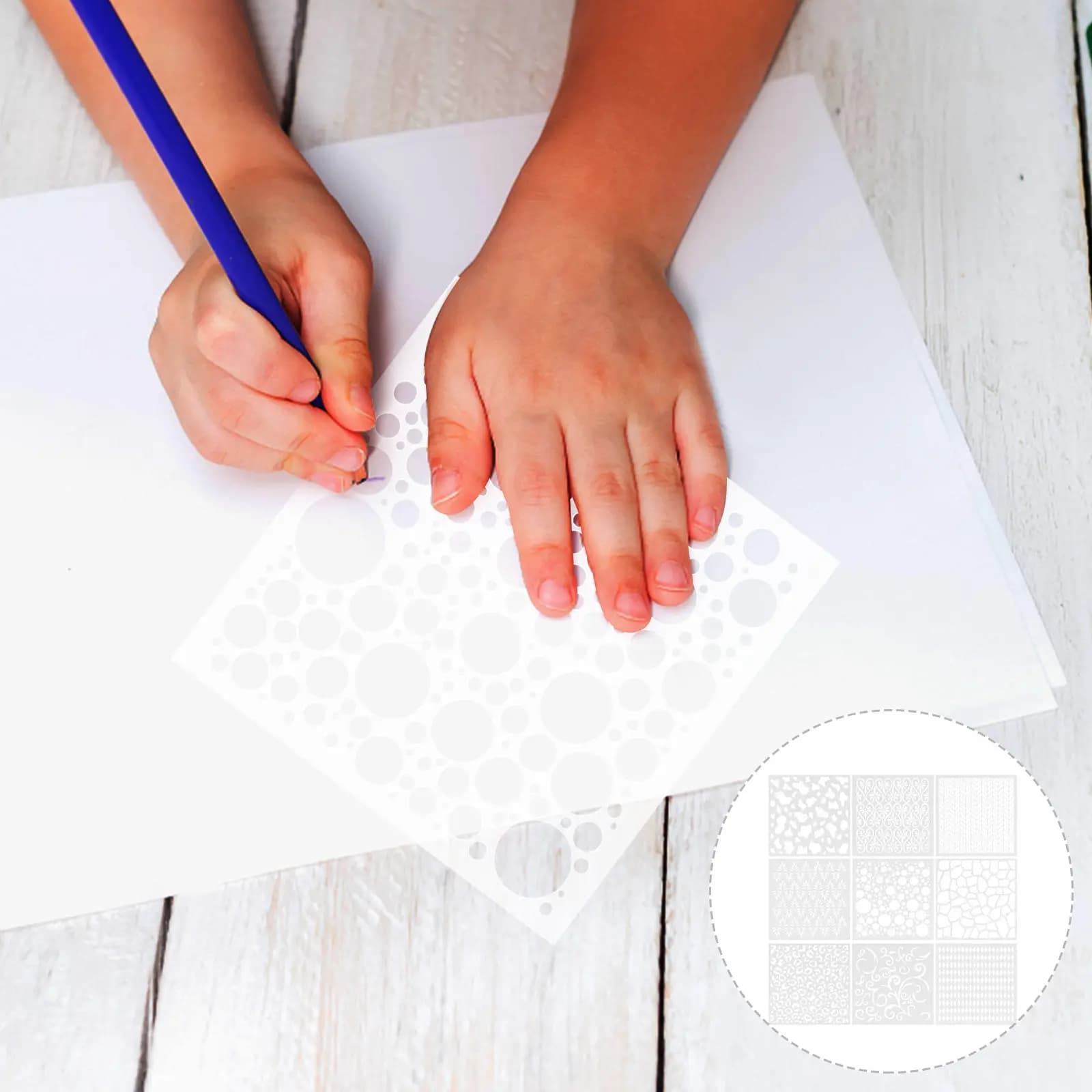 Set di 9 Stencil Geometrici Riutilizzabili, Modelli Artistici per Animali Domestici, Strumenti di Disegno per Pittura, Scrapbooking e Decorazione di Segnalibri